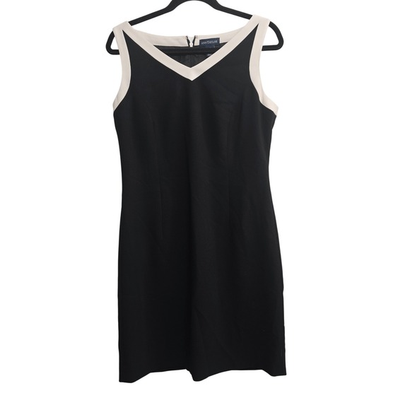 Ann Taylor Dresses & Skirts - Ann Taylor Black White Sheath Dress size 10 Colorblock Sleeveless Career Office